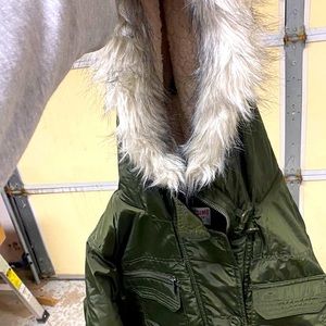 Olive green snow jacket